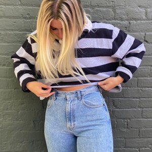 Vintage Reworked Rugby Polo Crop Shirt
